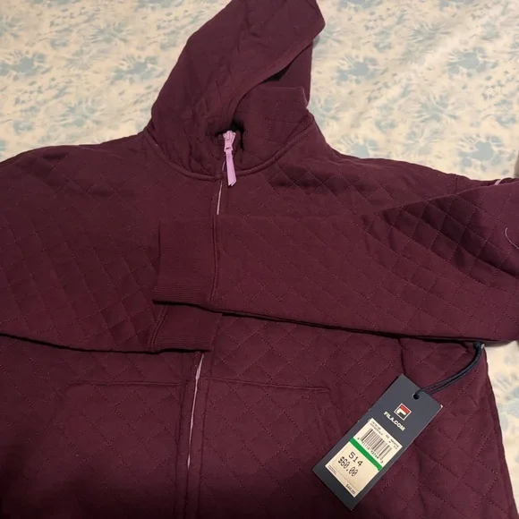 Fila Burgundy Quilted Tracksuit - Picture 5 of 16